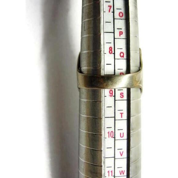 sz 8 3/4 Multi Layered Open Cut Rope Gold Tone Sterling Silver 925 Patina Ring - Picture 9 of 12